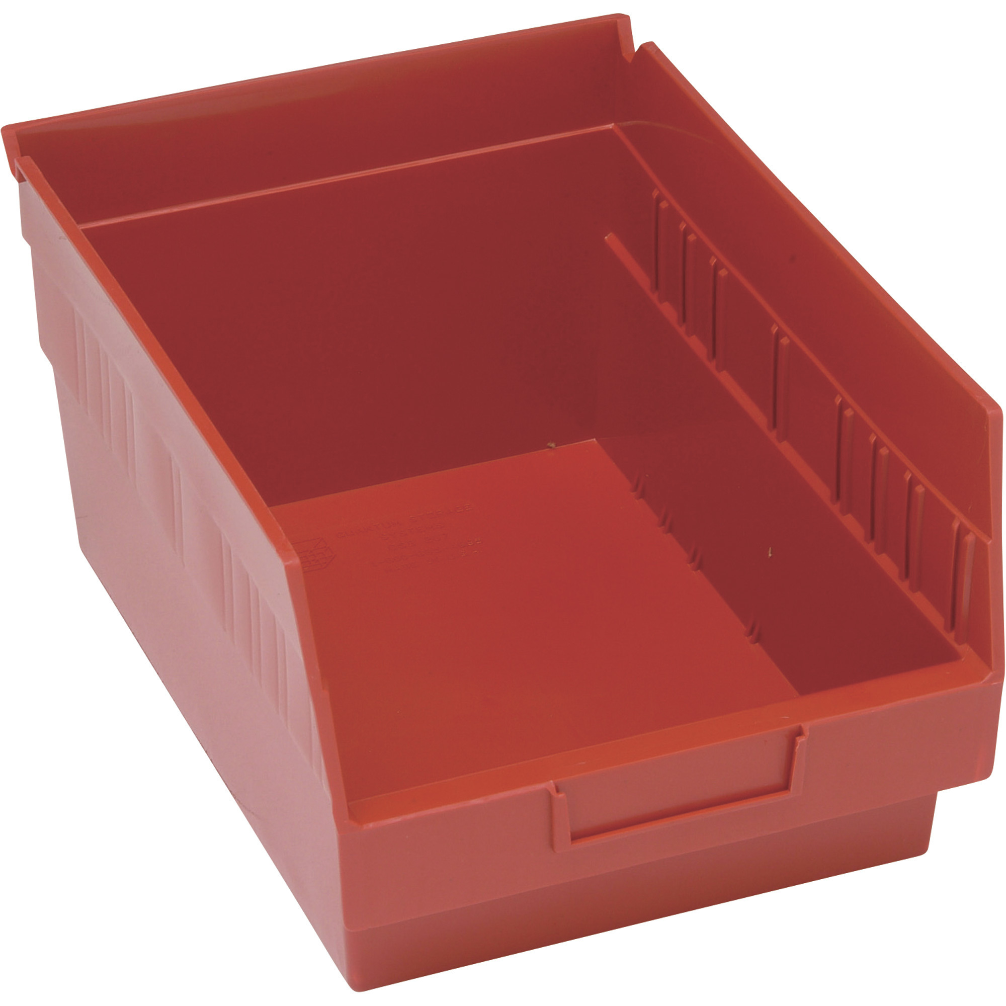 Quantum Storage Store-More 6in. Shelf Bin, 11 5/8in.L x 8 3/8in.W x 6in.H Size, Red, Carton of 20, Model# QSB207RDCS